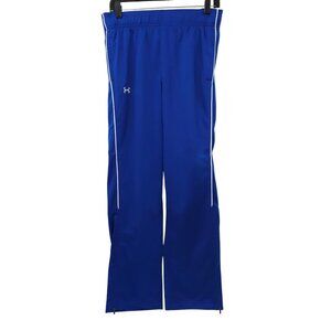 Under Armour Track Warm Up Pant Womens M Royal Blue Elastic Waist Drawstring